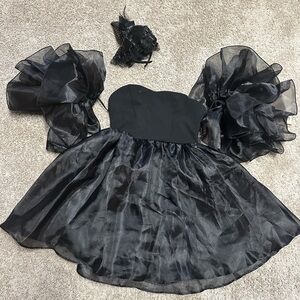 Shein Black Dress size small with Witch’s Hat Headband